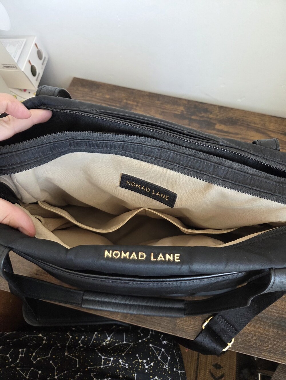 Nomad Lane Origami Tote Bag Travel Nylon Under Seat Carryon Jet Set Black Laptop - Picture 6 of 12